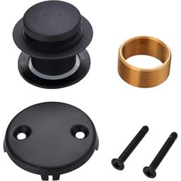 [Lifetime Warranty] Tip-Toe Tub Trim Kit Set with Two-Hole Matte Black thumbnail 0