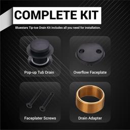 [Lifetime Warranty] Tip-Toe Tub Trim Kit Set with Two-Hole Matte Black thumbnail 6