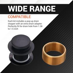 [Lifetime Warranty] Tip-Toe Tub Trim Kit Set with Two-Hole Matte Black thumbnail 5