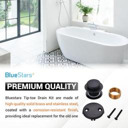 [Lifetime Warranty] Tip-Toe Tub Trim Kit Set with Two-Hole Matte Black thumbnail 4