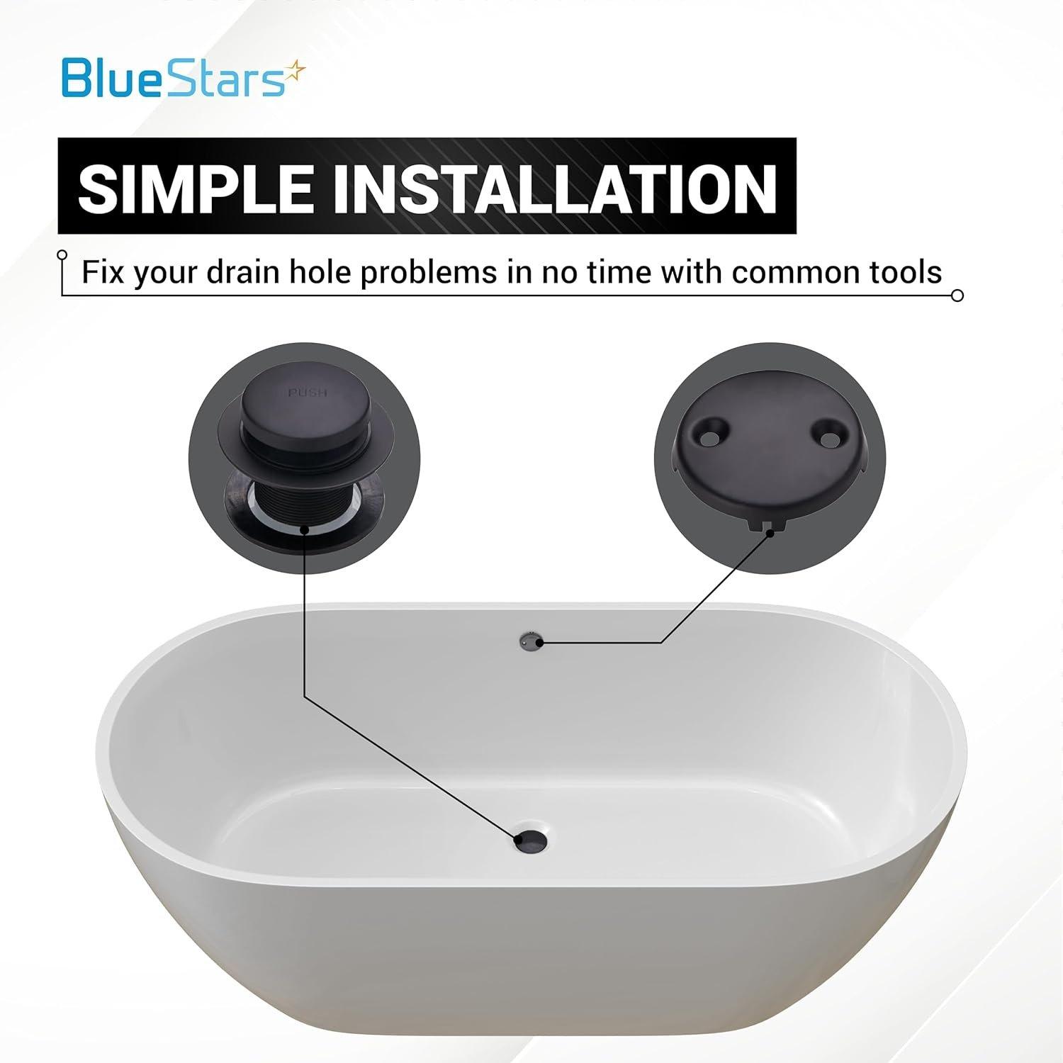 [Lifetime Warranty] Tip-Toe Tub Trim Kit Set with Two-Hole Matte Black image 3