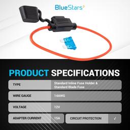 [Lifetime Warranty] 14 Gauge Inline Fuse Holder Tinned Copper Marine Wire Waterproof Pigtail Blade Fuse Block Relay thumbnail 2