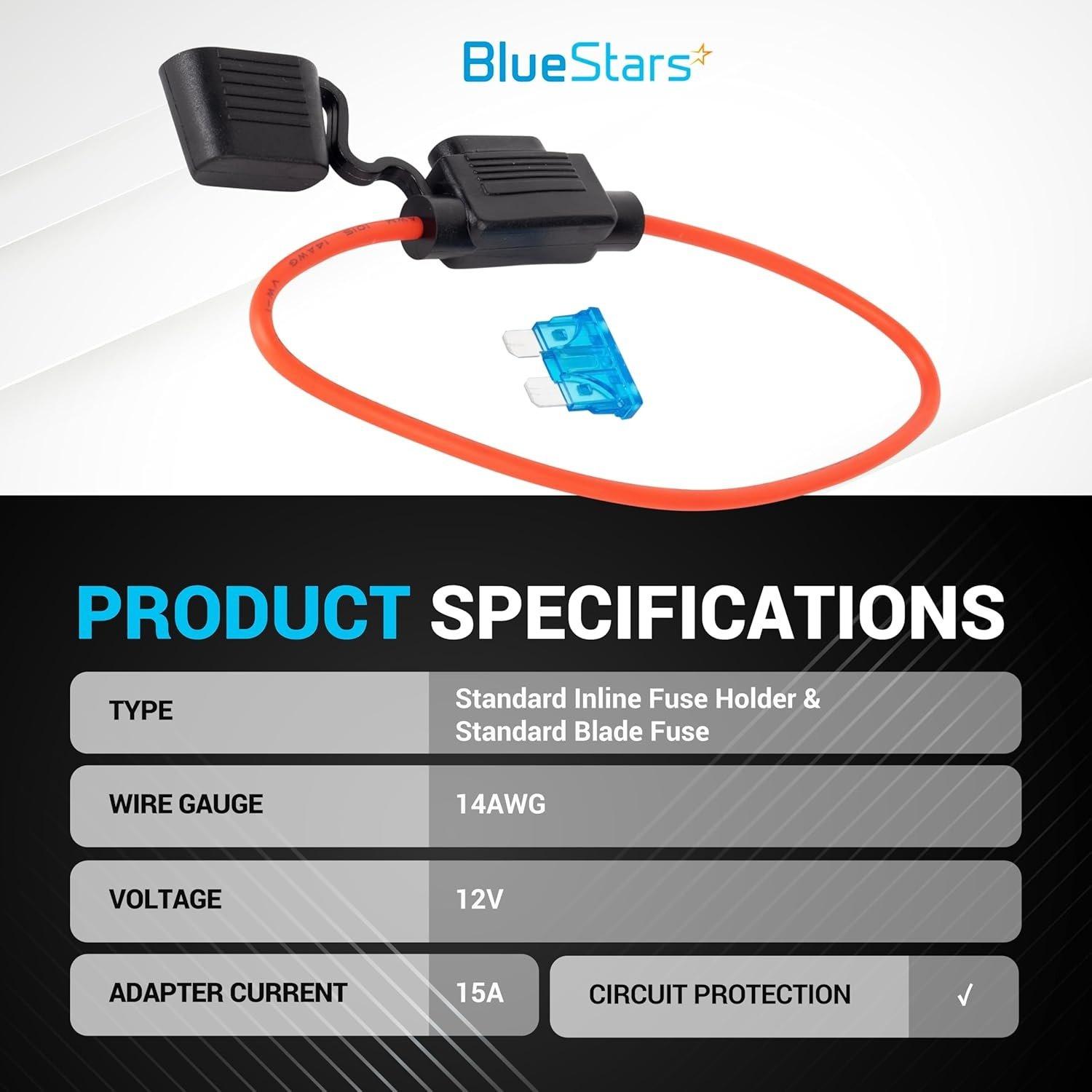 [Lifetime Warranty] 14 Gauge Inline Fuse Holder Tinned Copper Marine Wire Waterproof Pigtail Blade Fuse Block Relay image 2