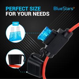 [Lifetime Warranty] 14 Gauge Inline Fuse Holder Tinned Copper Marine Wire Waterproof Pigtail Blade Fuse Block Relay thumbnail 1