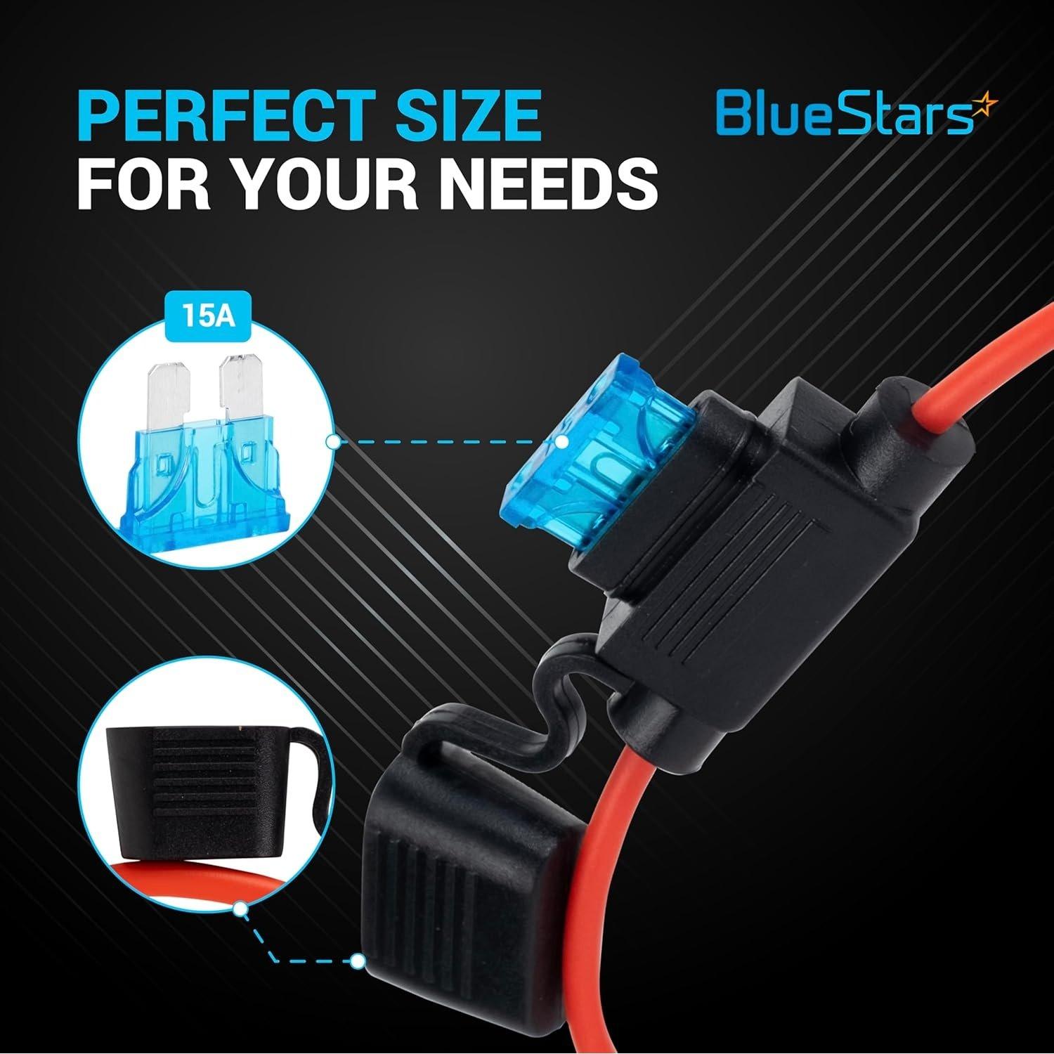 [Lifetime Warranty] 14 Gauge Inline Fuse Holder Tinned Copper Marine Wire Waterproof Pigtail Blade Fuse Block Relay image 1