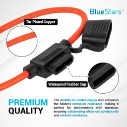[Lifetime Warranty] 14 Gauge Inline Fuse Holder Tinned Copper Marine Wire Waterproof Pigtail Blade Fuse Block Relay thumbnail 6