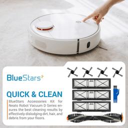 Accessories Kit for Neato D Series D3-D10, D75, D80, D85 & Neato Botvac Connected Robot Vacuum Cleaners - Includes 1 Main Brush, 3 Filters, 4 Side Brushes, 1 Sweeping Brush thumbnail 6
