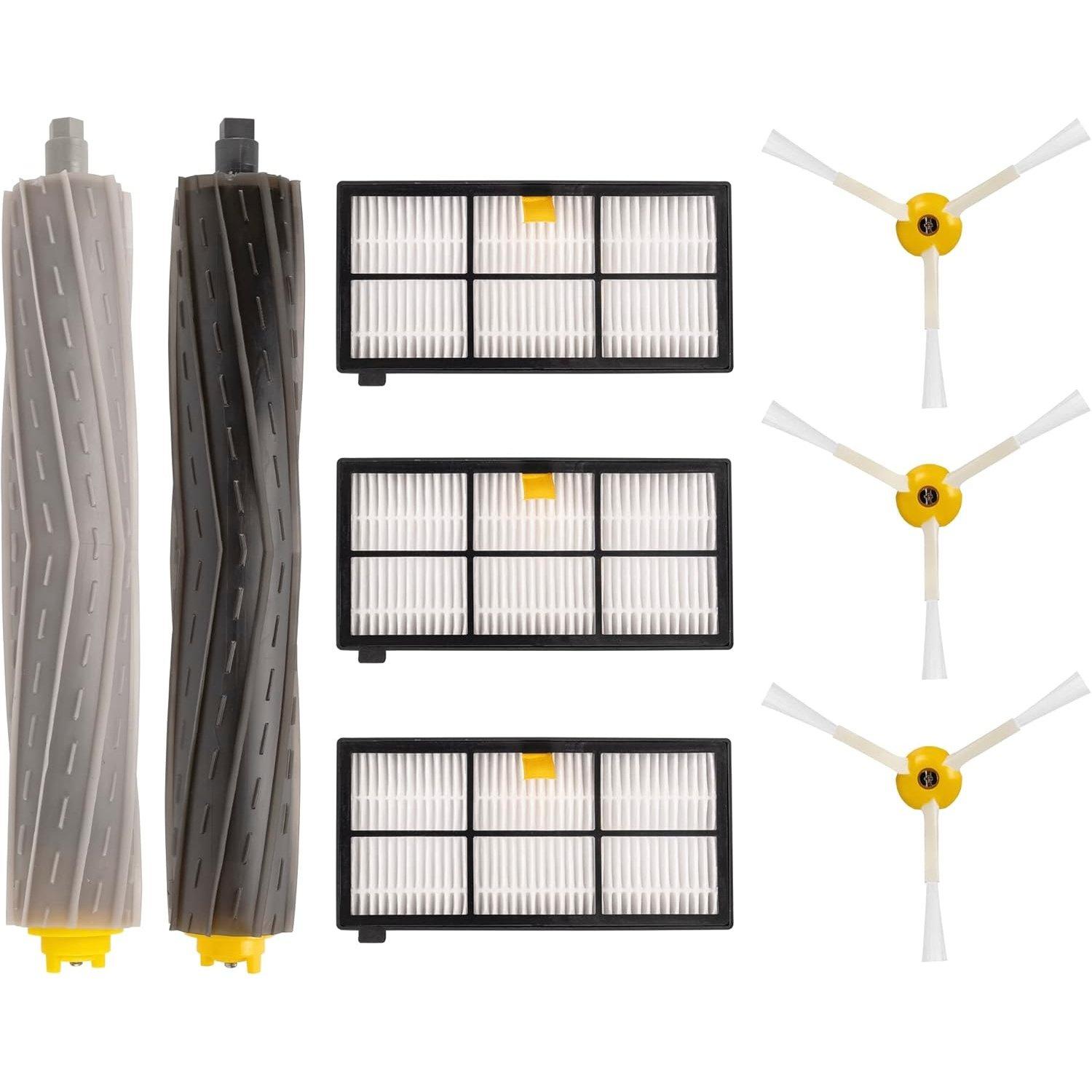 [Lifetime Warranty] Accessories Parts Kit for iRobot Roomba 800 900 Series 805 860 870 871 880 890 960 - 1 Debris Extractor, 3 HEPA Filters, 3 Side Brushes - Extra Screws image 0