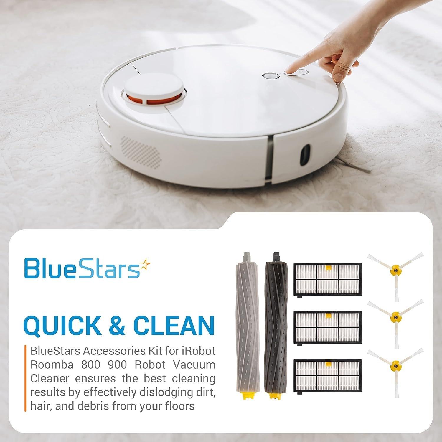 [Lifetime Warranty] Accessories Parts Kit for iRobot Roomba 800 900 Series 805 860 870 871 880 890 960 - 1 Debris Extractor, 3 HEPA Filters, 3 Side Brushes - Extra Screws image 2