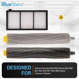 [Lifetime Warranty] Accessories Parts Kit for iRobot Roomba 800 900 Series 805 860 870 871 880 890 960 - 1 Debris Extractor, 3 HEPA Filters, 3 Side Brushes - Extra Screws thumbnail 1