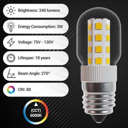 [Lifetime Warranty] 8206232A 3W E17 Base Light Bulb - Pack of 3 thumbnail 1