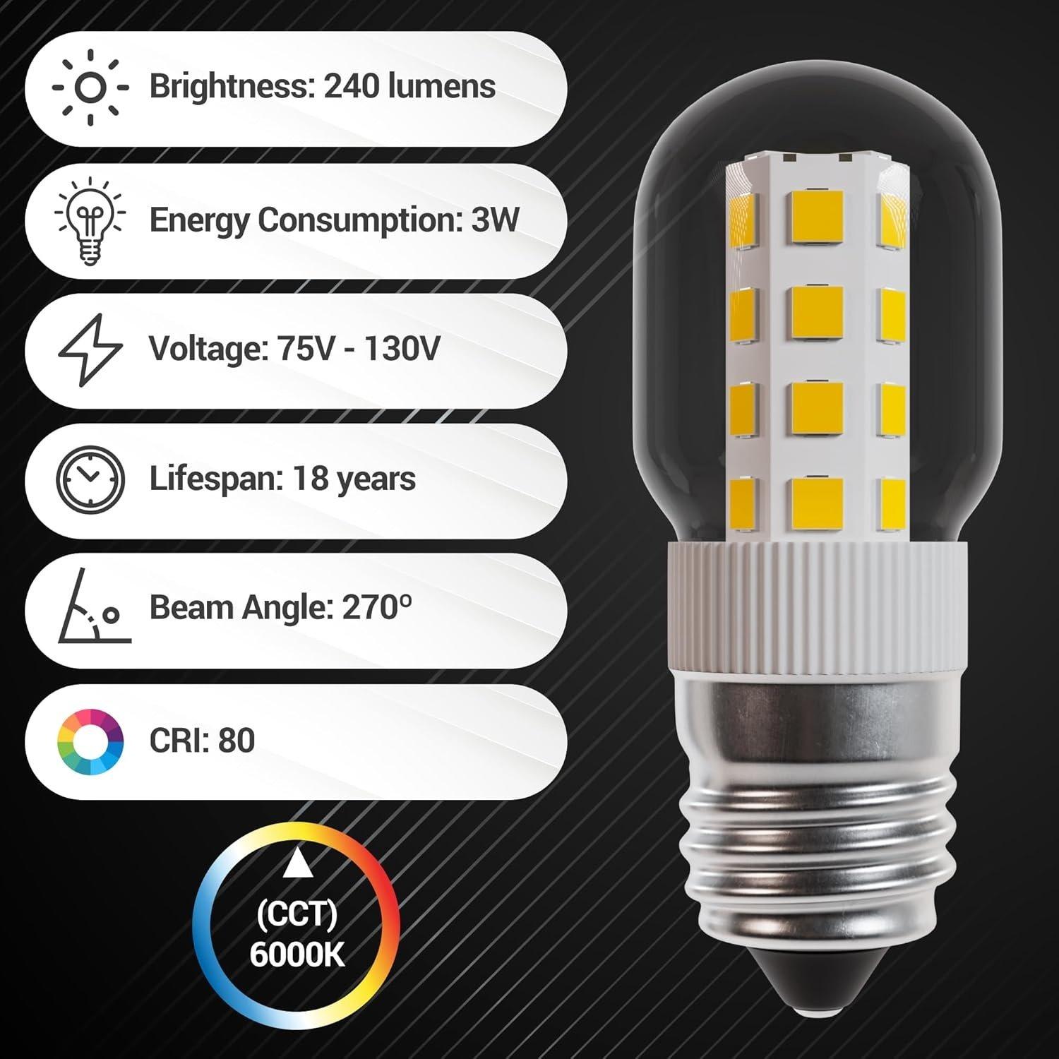[Lifetime Warranty] 8206232A 3W E17 Base Light Bulb - Pack of 3 image 1