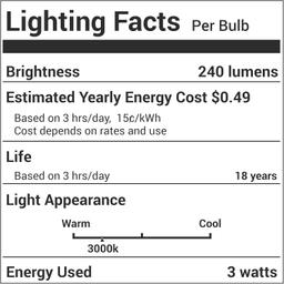 [Lifetime Warranty] 8206232A 3W E17 Base Light Bulb - Pack of 3 thumbnail 7