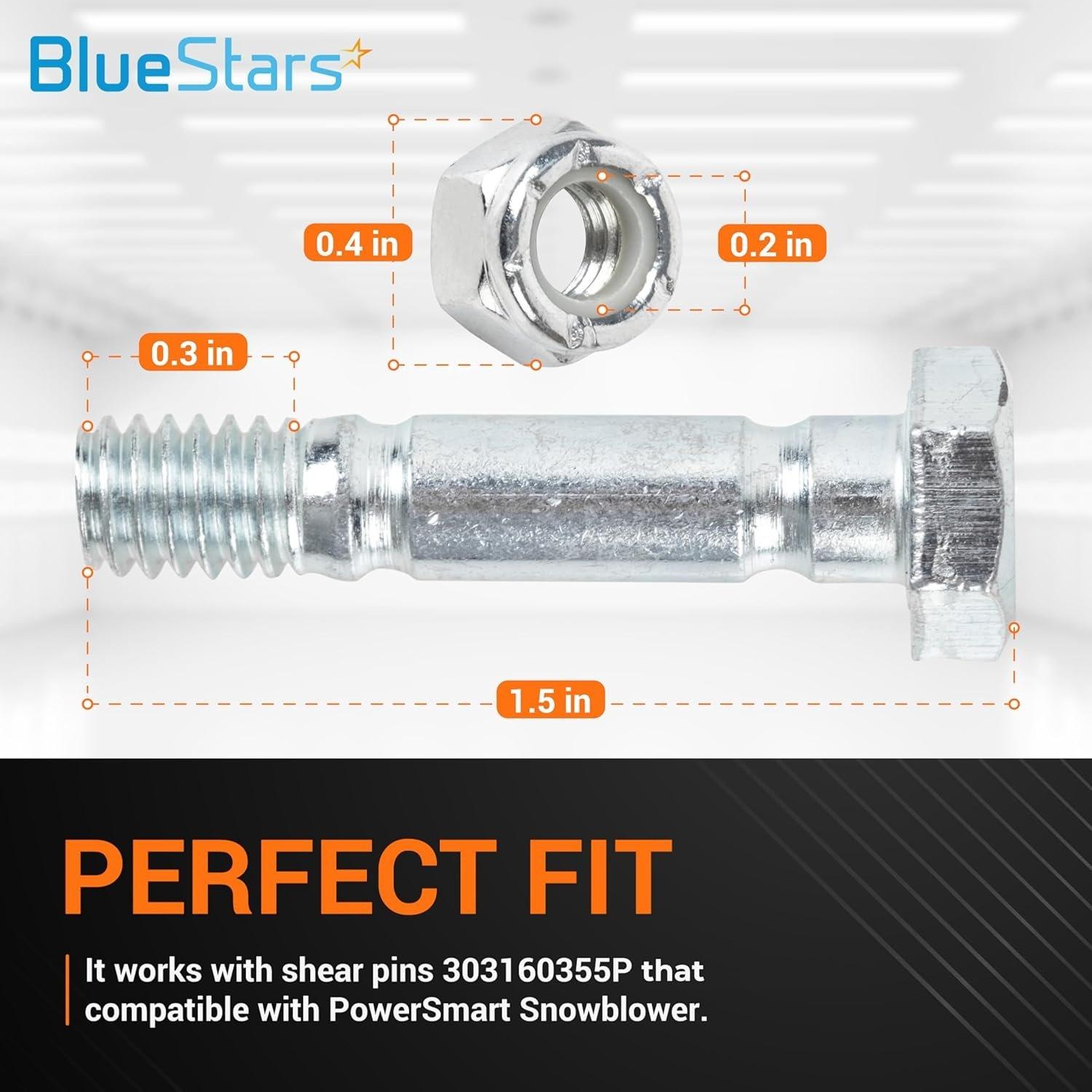 4 PCS 303160355P 303160355 Snow Blower Shear Pins and Nuts image 3