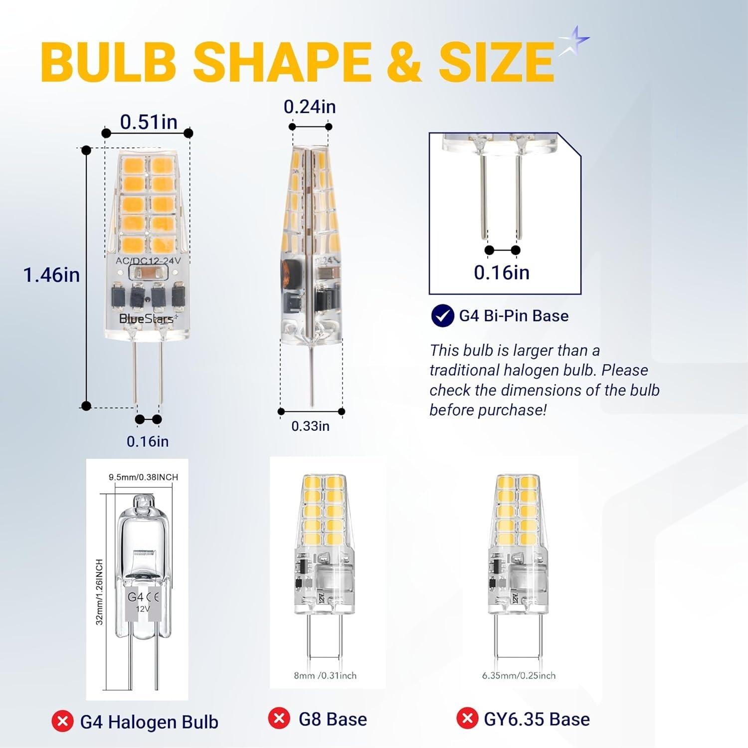 [Lifetime Warranty] G4 LED Bulb 2W Equivalent 30W Warm White 3000K 250Lm 360°Beam Angle AC/DC 12V G4 Bi-Pin Base - T3 Halogen Bulb Replacement - Dimmable - Pack of 10 image 5