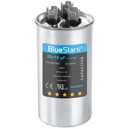 [Lifetime Warranty] 35+10 uF MFD ±5% 370/440 VAC CBB65 CBB65B Dual Run Start Round Capacitor - Fits Condenser, Heat Pump, AC Motor thumbnail 0