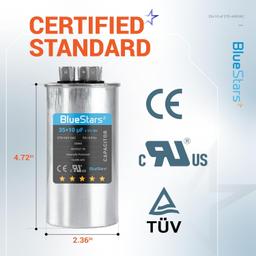 [Lifetime Warranty] 35+10 uF MFD ±5% 370/440 VAC CBB65 CBB65B Dual Run Start Round Capacitor - Fits Condenser, Heat Pump, AC Motor thumbnail 2
