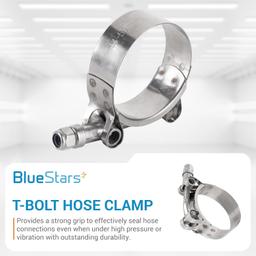 Pack of 2 4" T-Bolt Hose Clamps with Working Range 108mm - 116mm, 304 Stainless Steel thumbnail 1