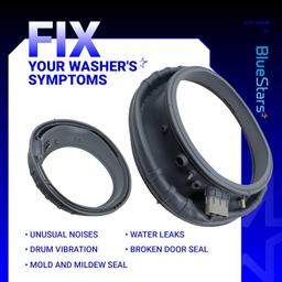 [Lifetime Warranty] DC97-18094B Washer Door Boot Seal Gasket - Compatible with Samsung Washers WF42H5000AW/A2 WF42H5100AW/A2 WF42H5200AF/A2 - Replaces PS9606239 AP5917067 EAP9606239 4000547 thumbnail 2