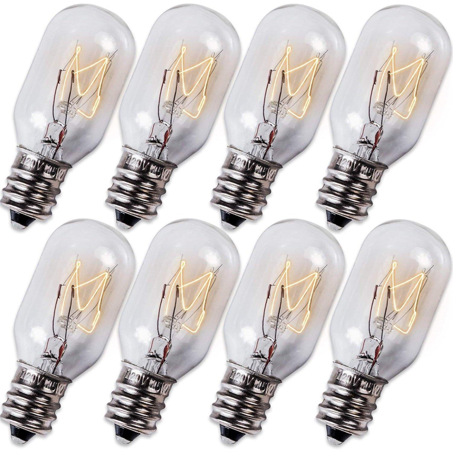 [Lifetime Warranty] E12 T20 Salt Lamp Bulb 120V 15W, 2700K Warm White - Pack of 8 image 0