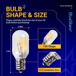 [Lifetime Warranty] E12 T20 Salt Lamp Bulb 120V 15W, 2700K Warm White - Pack of 8 thumbnail 2