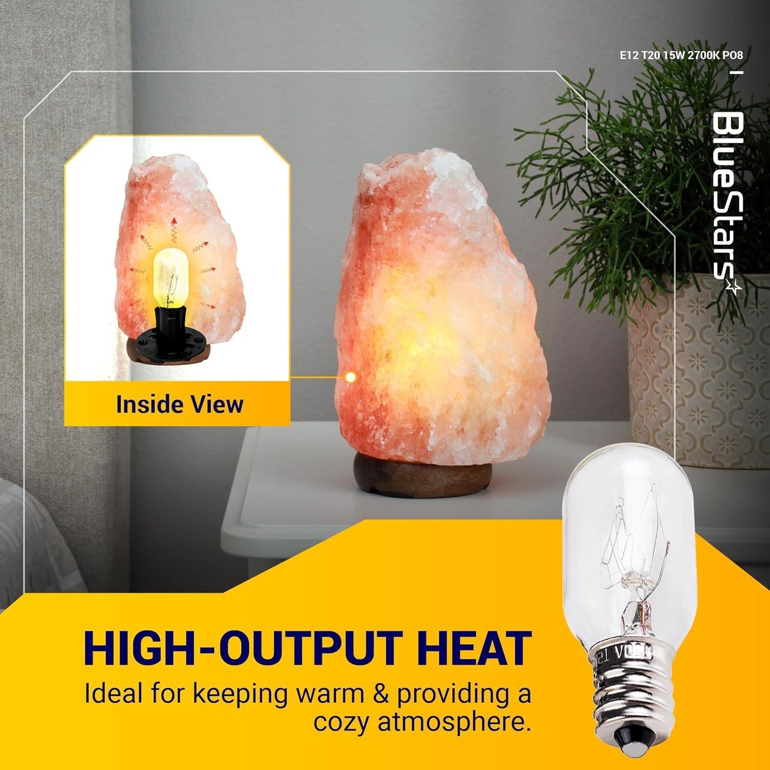 [Lifetime Warranty] E12 T20 Salt Lamp Bulb 120V 15W, 2700K Warm White - Pack of 8 image 3
