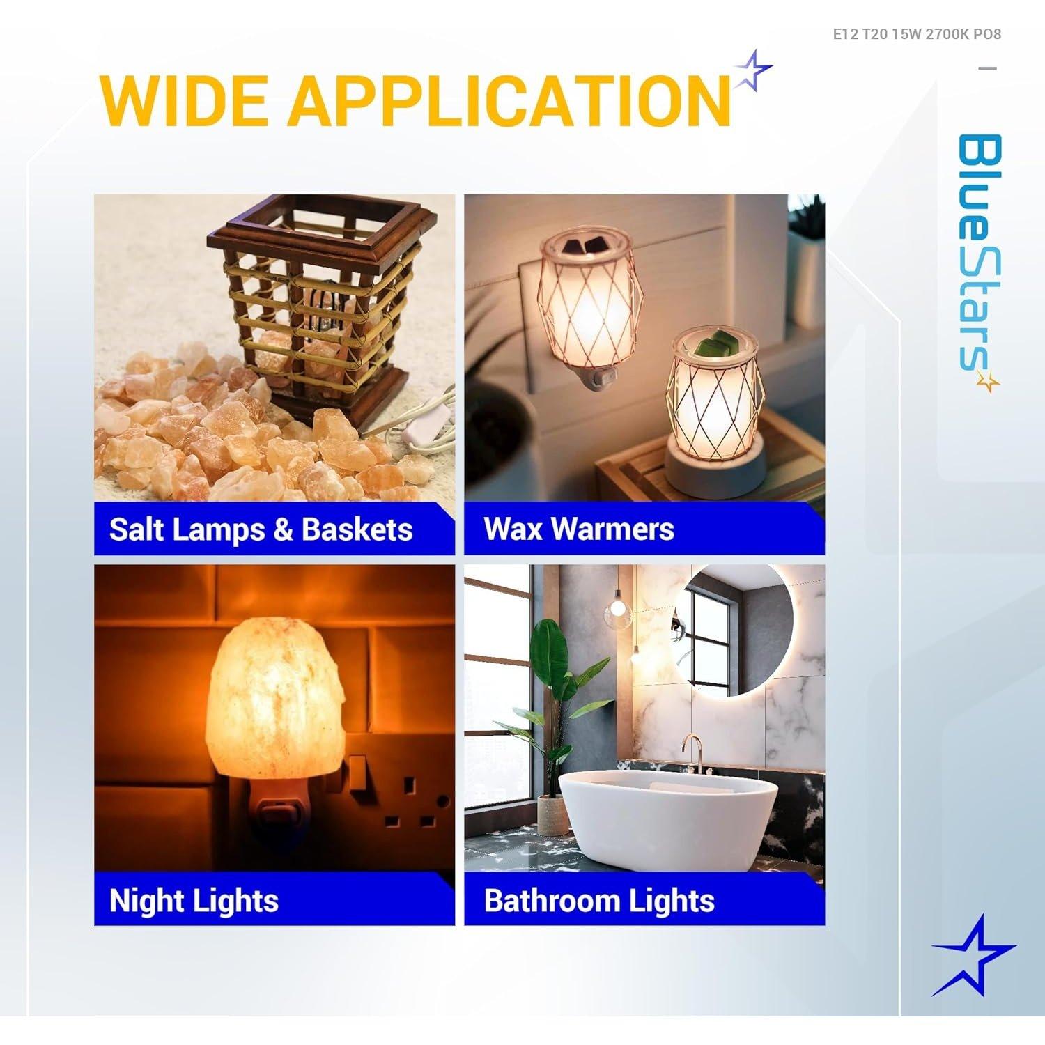 [Lifetime Warranty] E12 T20 Salt Lamp Bulb 120V 15W, 2700K Warm White - Pack of 8 image 6