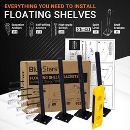 4 Pcs 8” Rustproof Floating Shelf Bracket thumbnail 1