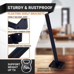 4 Pcs 8” Rustproof Floating Shelf Bracket thumbnail 4