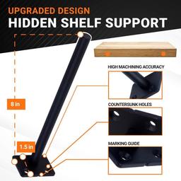 4 Pcs 8” Rustproof Floating Shelf Bracket thumbnail 3