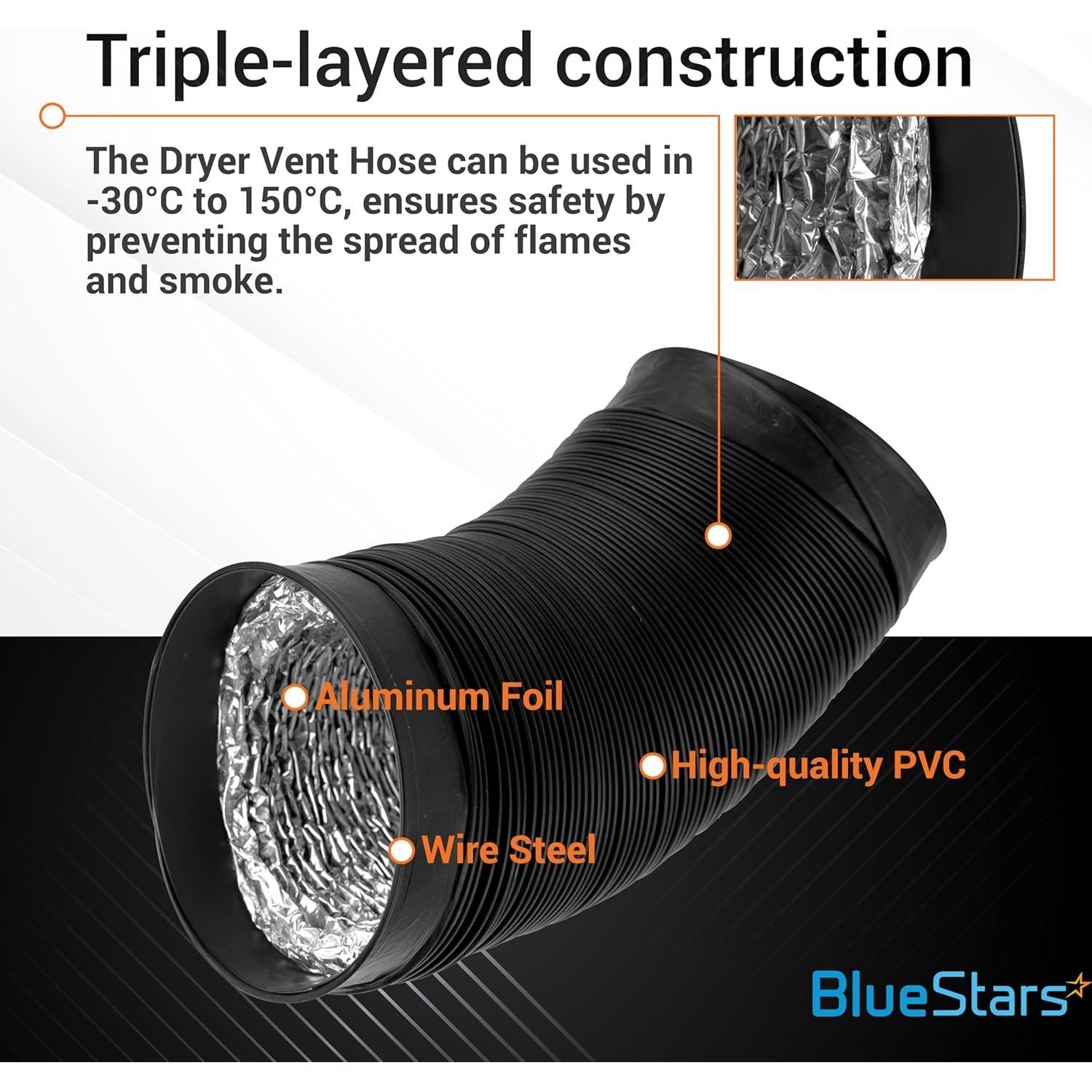 4 inch 25 feet Dryer Vent Hose, 2 Clamps Included for HVAC Ventilation Duct Fan Systems image 2