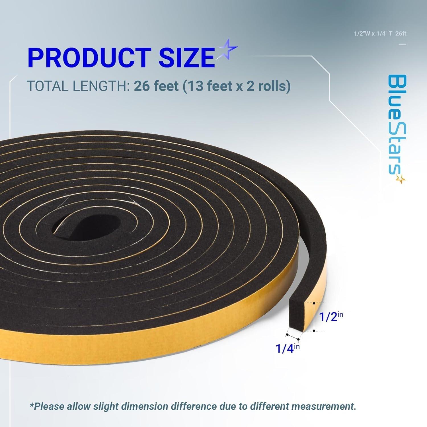 [Lifetime Warranty] Adhesive Door & Window Foam Tape 1/2"W x 1/4" T 33ft image 5