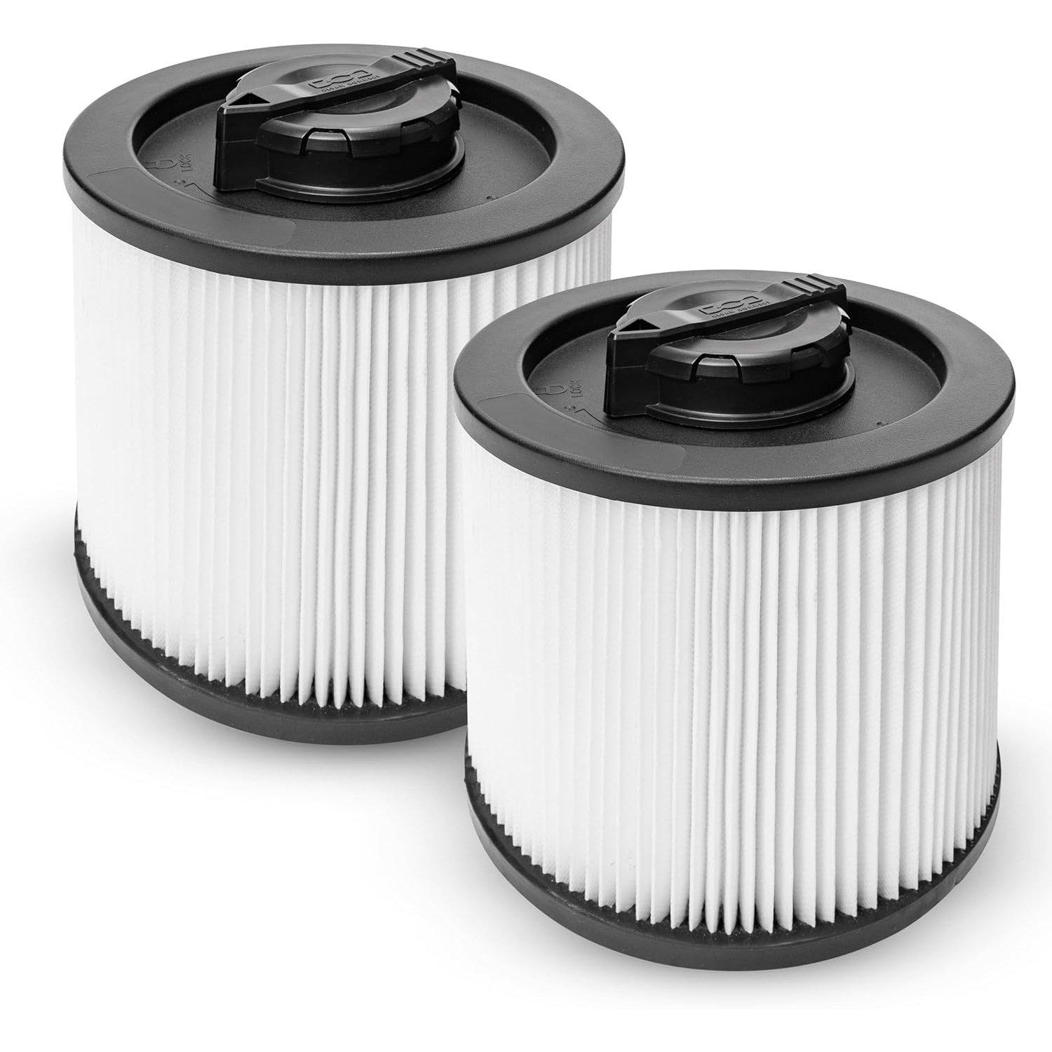 [Lifetime Warranty] DXVC6910 Cartridge Filter Replacement for DEWALT 6-16 Gallon Wet Dry Vacuum Cleaner DXV06P DXV09P DXV09PA DXV10P DXV10PL DXV10S DXV10SA DXV10SB DXV12P DXV14P - Pack of 2 image 0