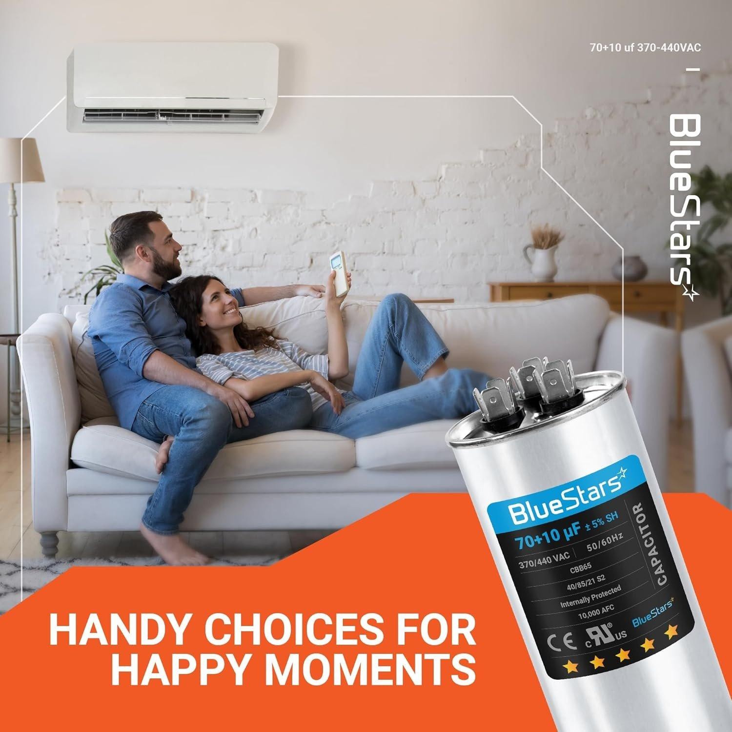 [Lifetime Warranty] 70+10 uF MFD Â±5% 370/440 VAC CBB65 50/60 Hz Dual Run Start Capacitor - Fits AC Unit Fan Motor, Heat Pump image 9