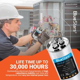[Lifetime Warranty] 70+10 uF MFD Â±5% 370/440 VAC CBB65 50/60 Hz Dual Run Start Capacitor - Fits AC Unit Fan Motor, Heat Pump thumbnail 3