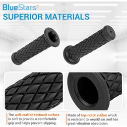 Retro Motorcycle Hand Grips 7/8" 22mm 1" 24mm Handlebars thumbnail 1