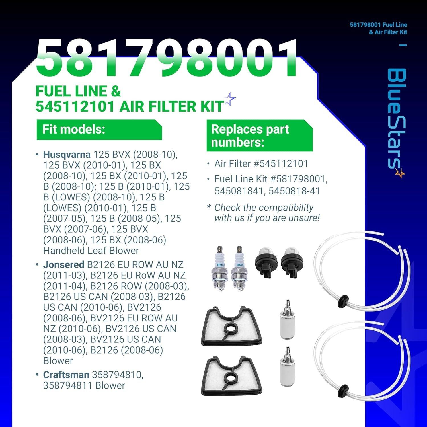 581798001 Fuel Line 581798001 Air Filter Kit image 4