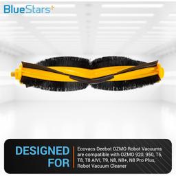 [Lifetime Warranty] Main Brush Rollers Replacement for Ecovacs Deebot OZMO T8, T8 AIVI, T9, N8, N8+, N8 Pro Plus, X1, X1 Turbo, X1 Plus, T10 Plus, 920, 950, T5, N10 Plus Robot Vacuums - Pack of 2 thumbnail 6