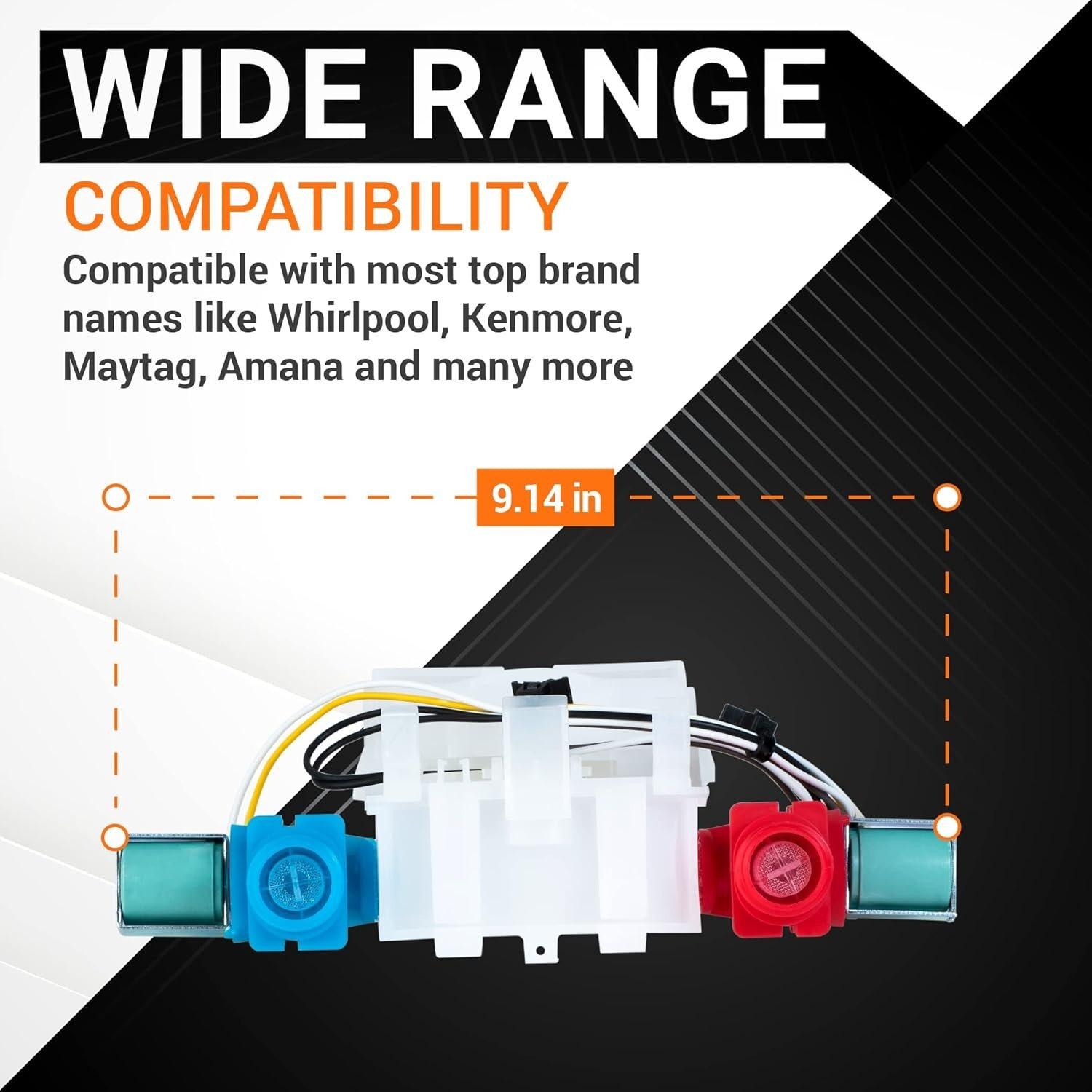 [Lifetime Warranty] W10144820 Washer Water Inlet Valve - Compatible with Whirlpool & Kenmore Washers - Replaces WPW10144820 W10311458 AP6015761 PS11749042 image 2