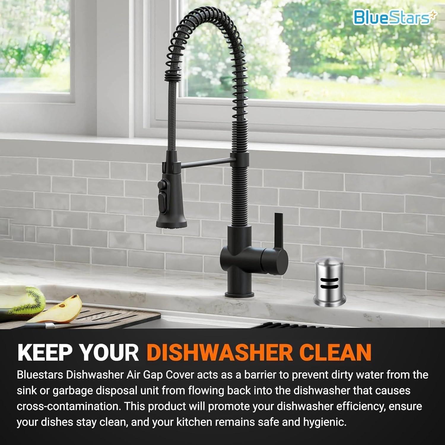 [Lifetime Warranty] Dishwasher Stainless Steel Air Gap Cover 2.47â€ Height image 1