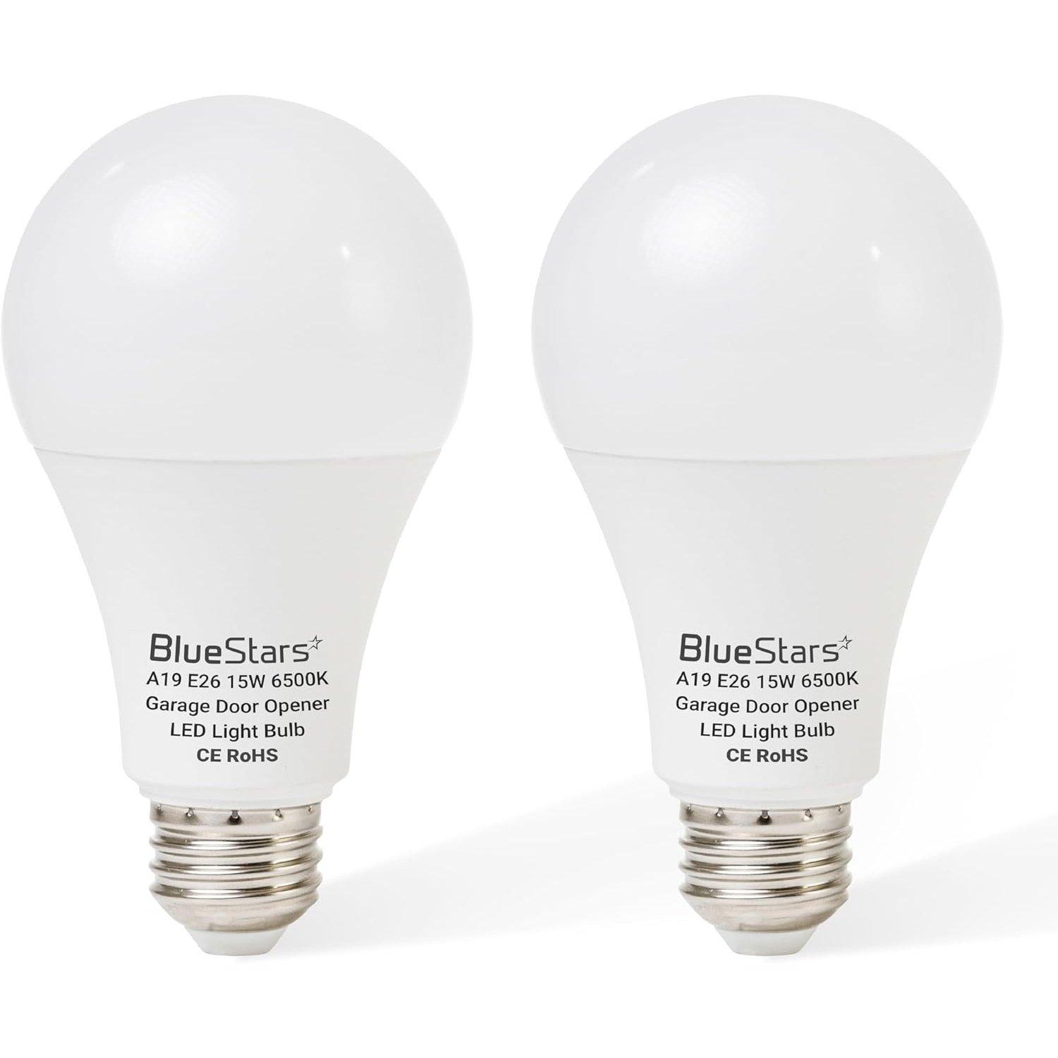 [Lifetime Warranty] 15W Universal Garage Door Opener LED Light Bulb 100W Equivalent 1500Lm Ultra Bright 120V A19 Bulbs with E26 Base - Pack of 2 image 0