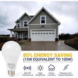 [Lifetime Warranty] 15W Universal Garage Door Opener LED Light Bulb 100W Equivalent 1500Lm Ultra Bright 120V A19 Bulbs with E26 Base - Pack of 2 thumbnail 2