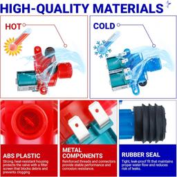 [Lifetime Warranty] W10240948 Washer Hot Water Inlet Valve W10240949 Cold Water Inlet Valve - For Whirlpool Maytag Front Load Washers MVWX655DW1 WTW5700XW3 - Replaces 33390115 33390116 AP6327638 AP6285450 thumbnail 3