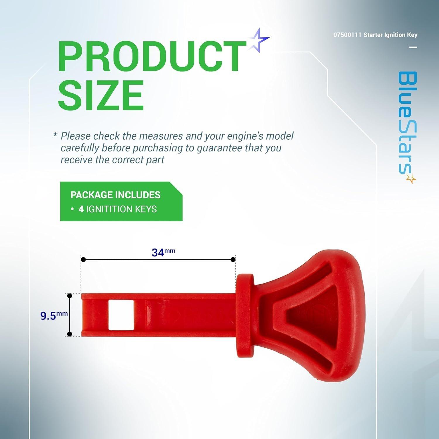 [Lifetime Warranty] 07500111 Snow Thrower Snowblower Starter Ignition Key - Pack of 4 image 1