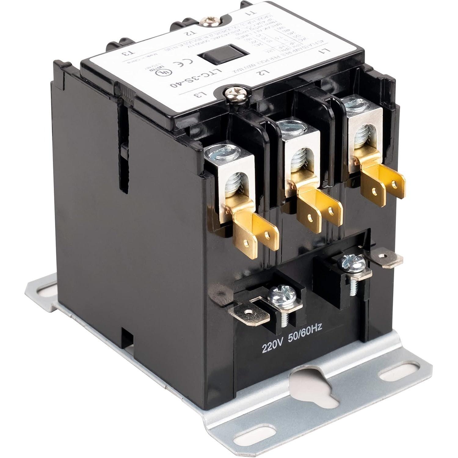 3 Pole FLA Contactor 40 Amp 240 VAC Coil Condenser Compressor AC Definite Purpose Contactor image 0