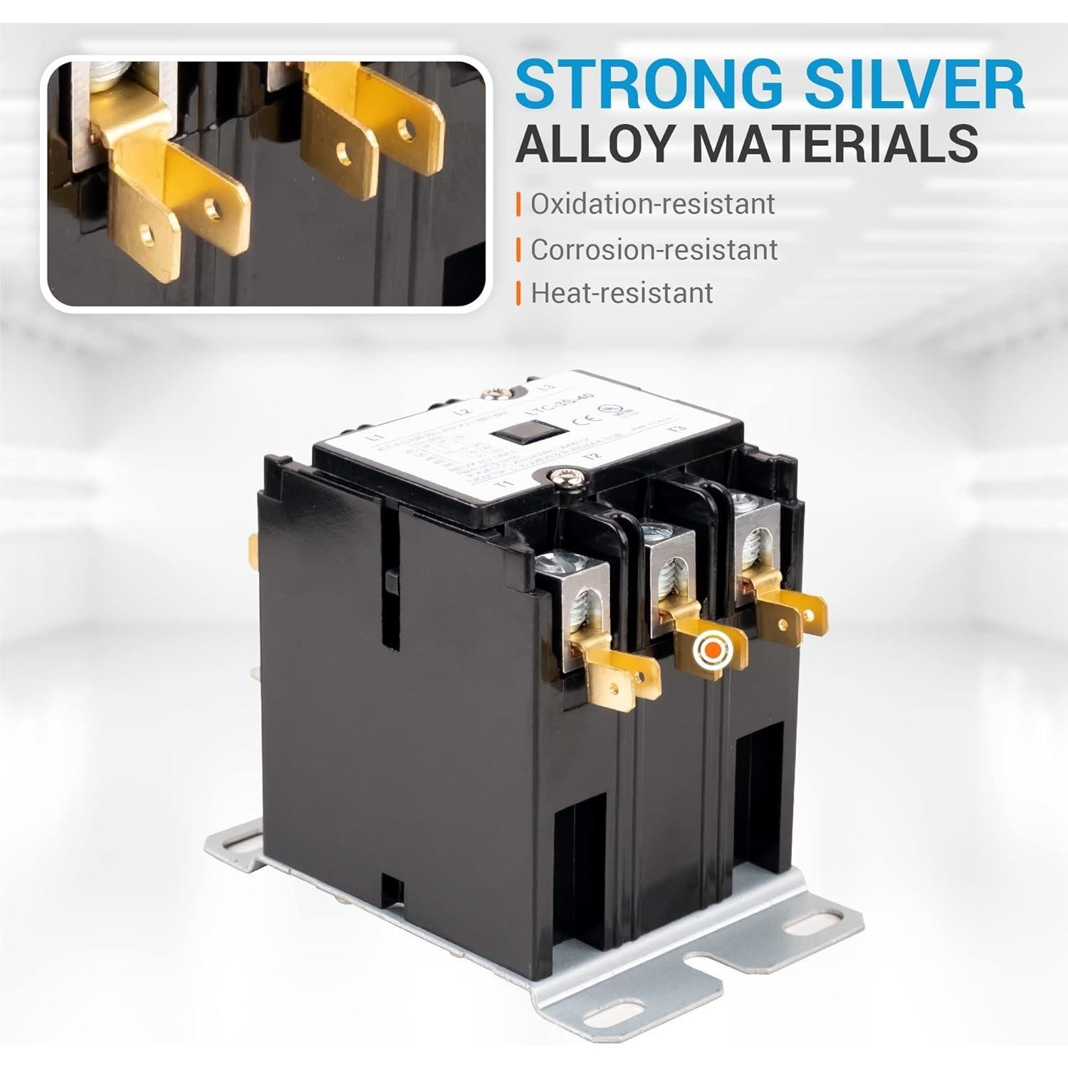 3 Pole FLA Contactor 40 Amp 240 VAC Coil Condenser Compressor AC Definite Purpose Contactor image 4