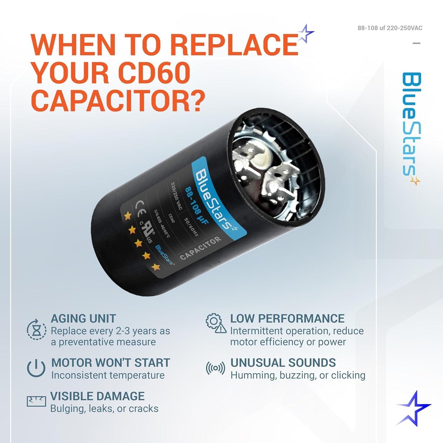 [Lifetime Warranty] 88-108 uF MFD 220-250 VAC Round Motor Start Capacitor 50/60 Hz - Fits AC Motor Run, Fan Start, Heat Pump image 10
