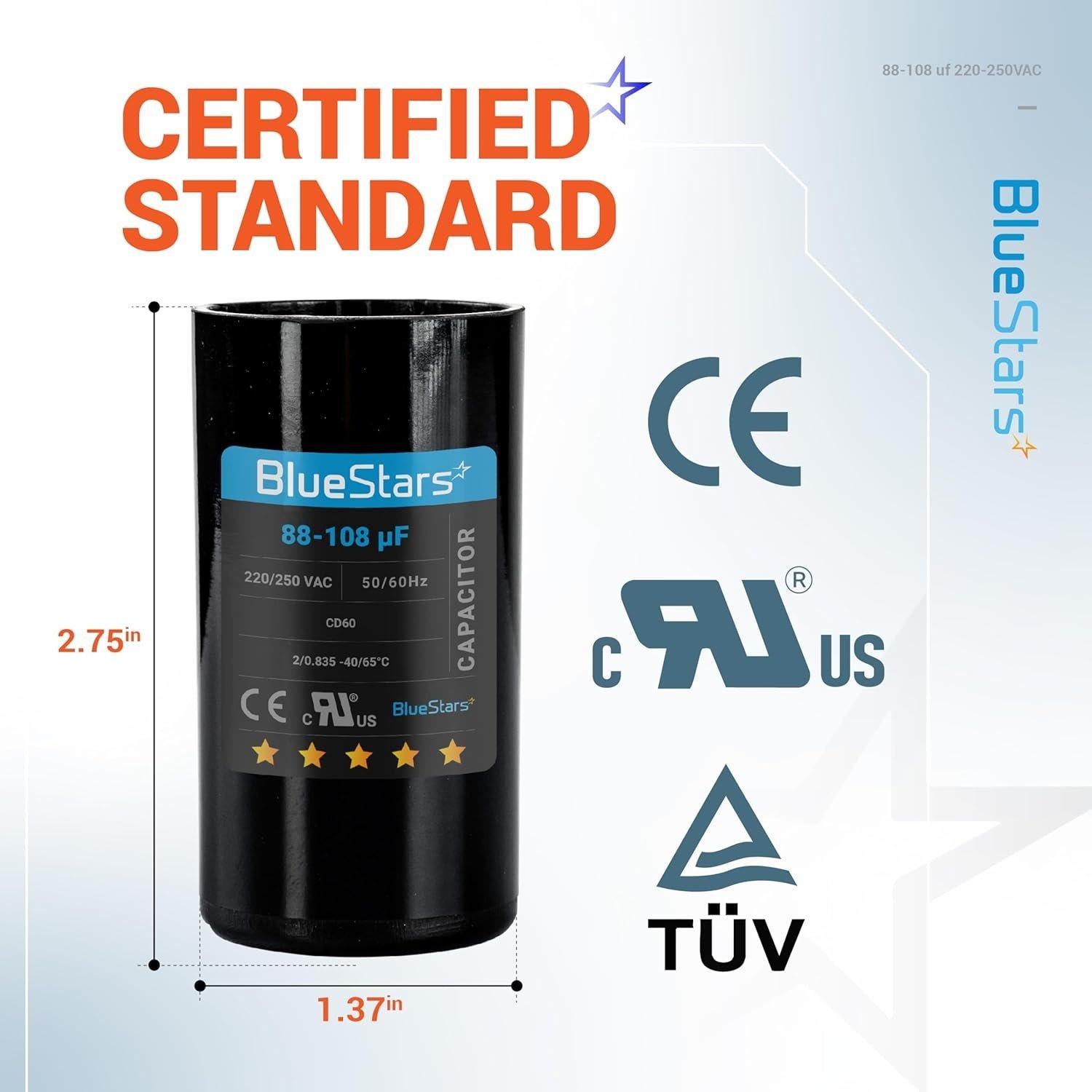 [Lifetime Warranty] 88-108 uF MFD 220-250 VAC Round Motor Start Capacitor 50/60 Hz - Fits AC Motor Run, Fan Start, Heat Pump image 7