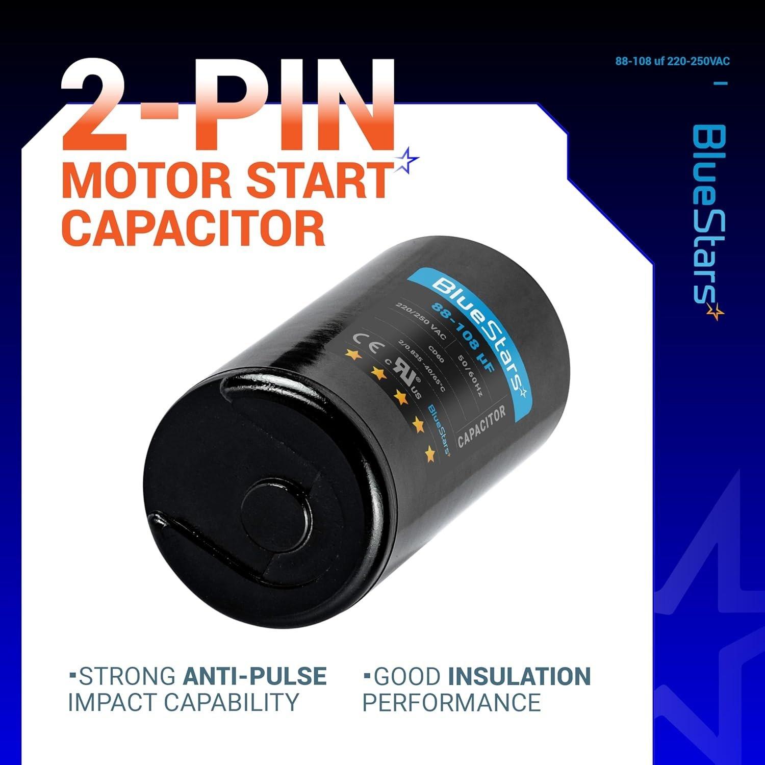 [Lifetime Warranty] 88-108 uF MFD 220-250 VAC Round Motor Start Capacitor 50/60 Hz - Fits AC Motor Run, Fan Start, Heat Pump image 5