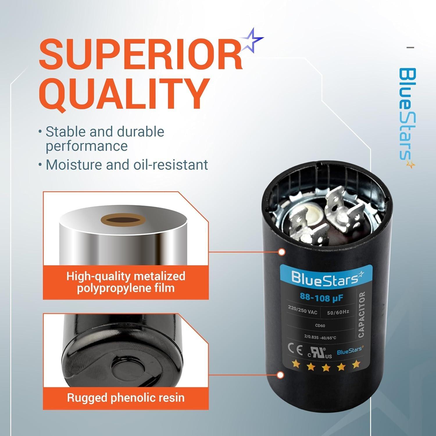 [Lifetime Warranty] 88-108 uF MFD 220-250 VAC Round Motor Start Capacitor 50/60 Hz - Fits AC Motor Run, Fan Start, Heat Pump image 6